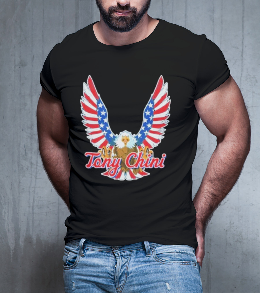 Tony Chini American Flag Eagle Wings T-Shirt