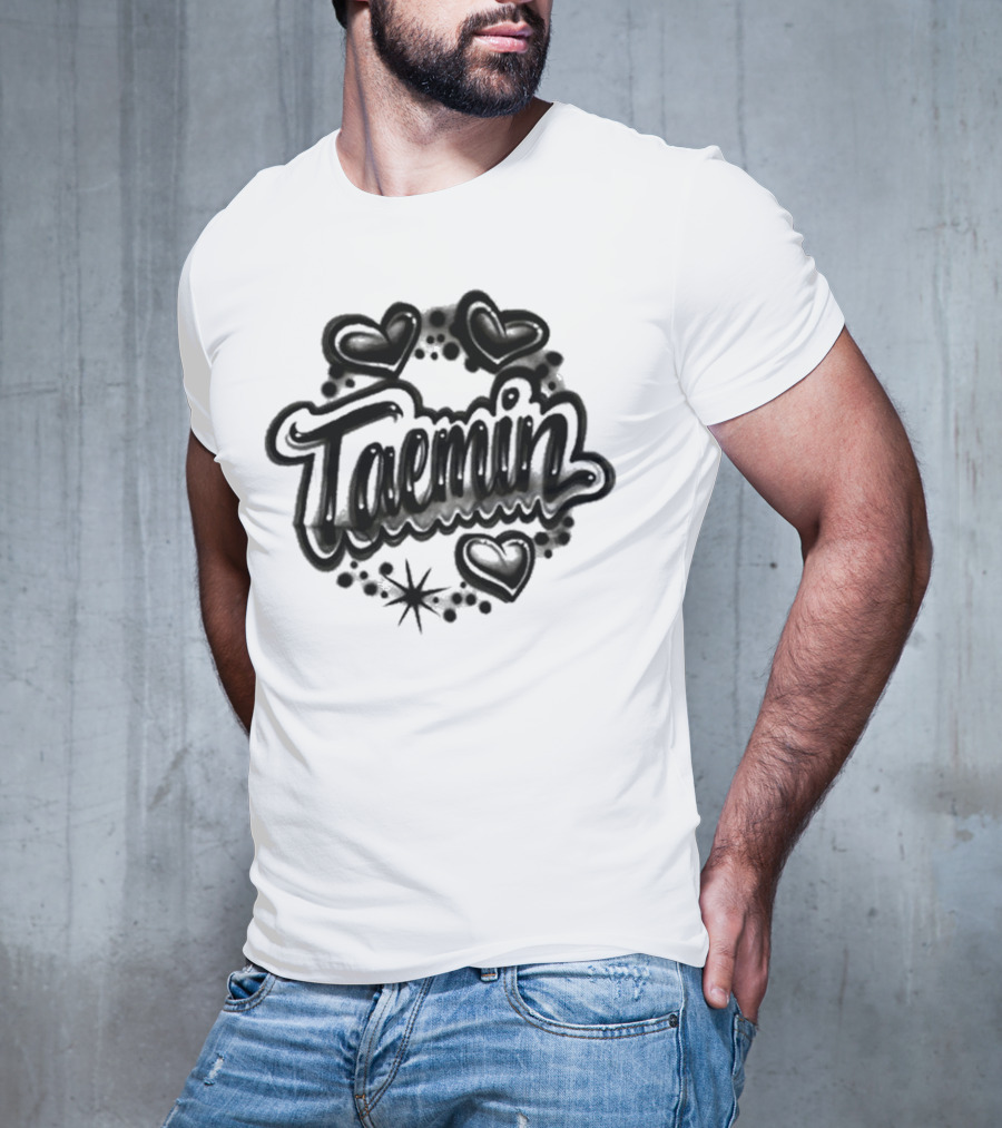 Taemin Airbrush Hearts And Stars T-Shirt