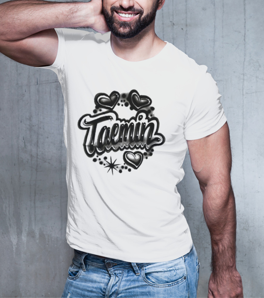 Taemin Airbrush Hearts And Stars T-Shirt