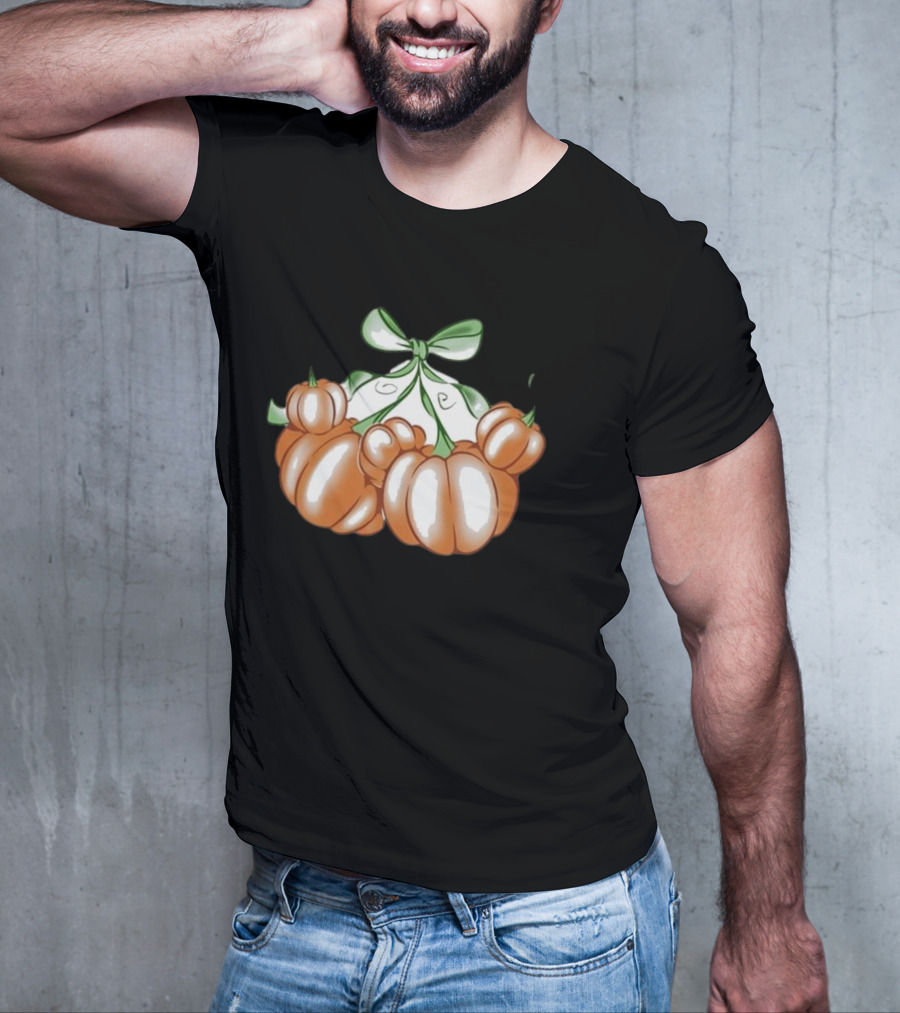 Ropedropthreads Pumpkin Bow Cluster T-Shirt