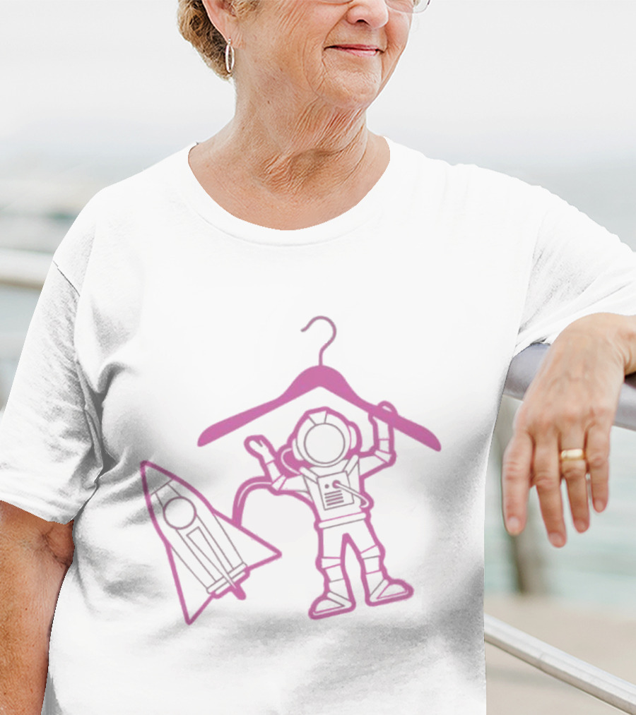 Space Avenue Astronaut Status Spacesuit Hanger Rocket T-Shirt