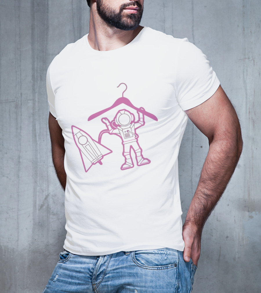 Space Avenue Astronaut Status Spacesuit Hanger Rocket T-Shirt