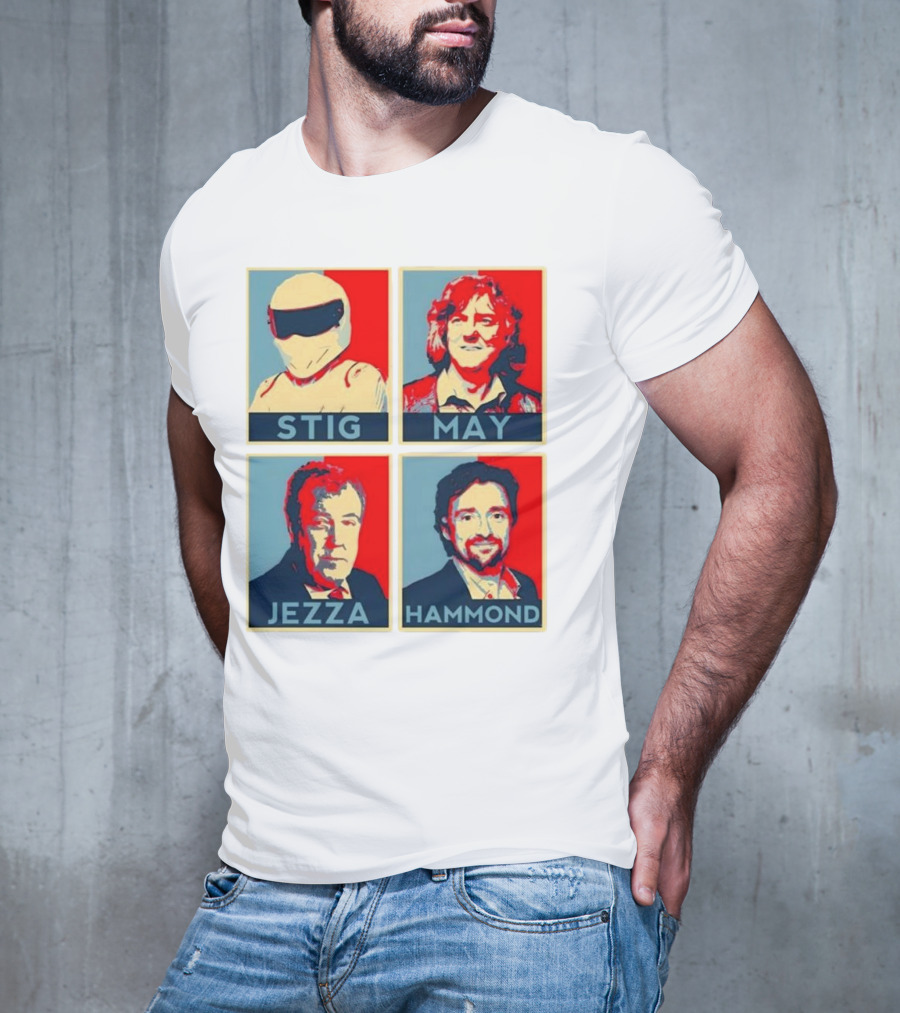 Stig May Jezza Hammond Top Gear Iconic Trio T-Shirt