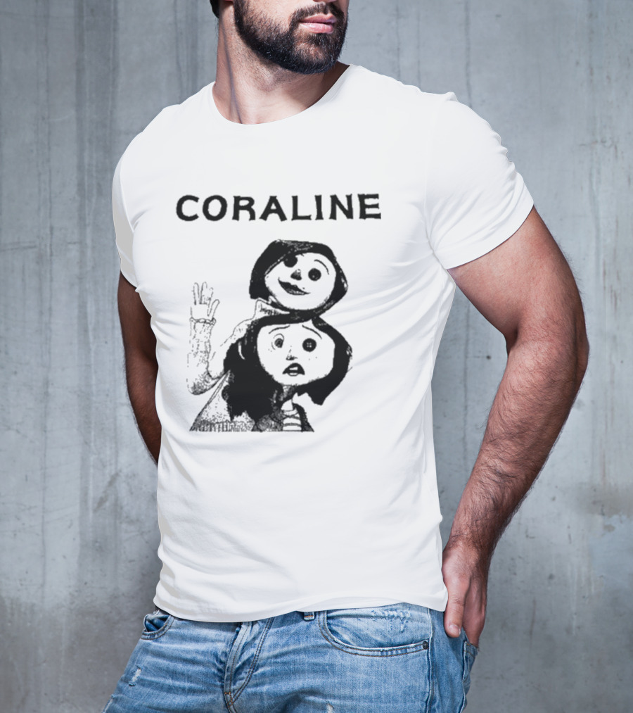Coraline Movie Character Duo Fan Merchandise T-Shirt