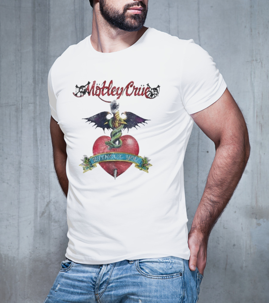 Motley Crue Dr Feelgood Album Without You Heart And Snake T-Shirt