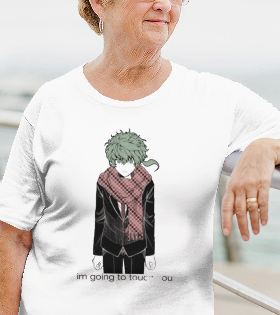 I'm Going To Touch You Midori Red Scarf Green Hair Character T-Shirt