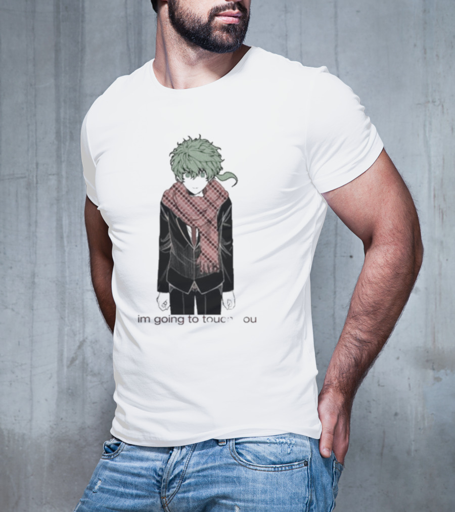 I'm Going To Touch You Midori Red Scarf Green Hair Character T-Shirt