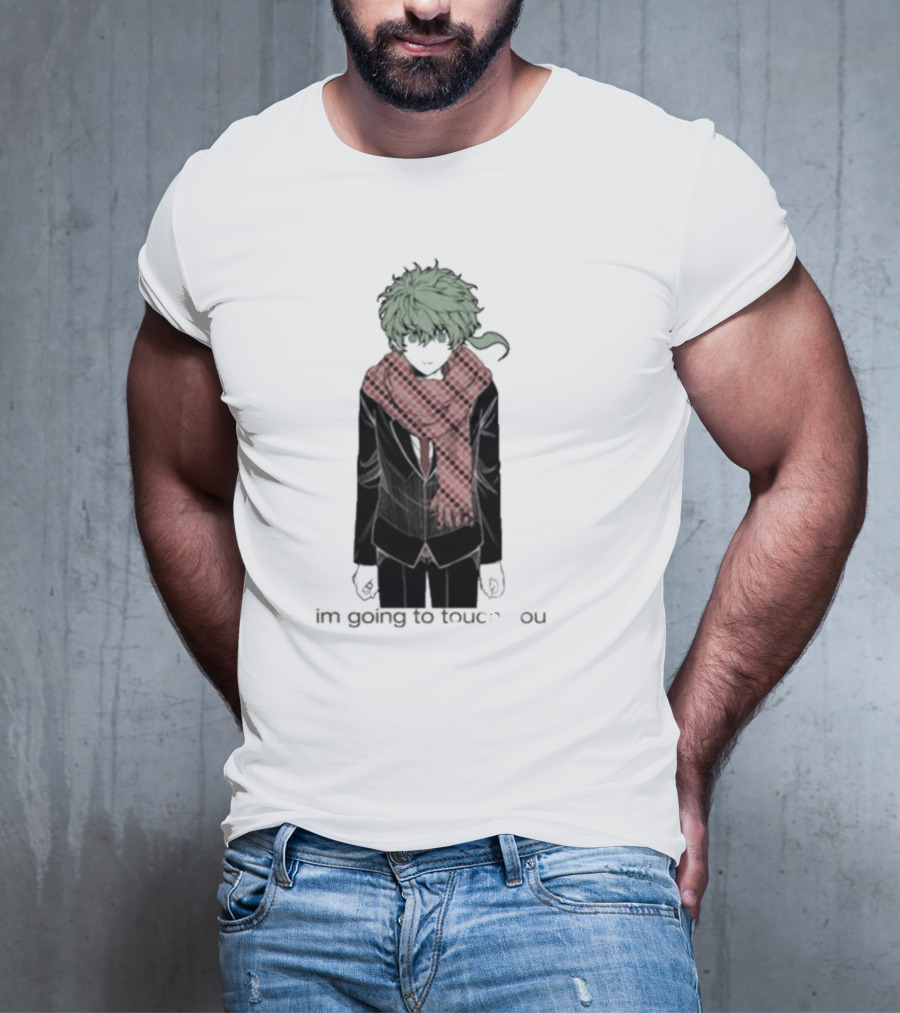 I'm Going To Touch You Midori Red Scarf Green Hair Character T-Shirt
