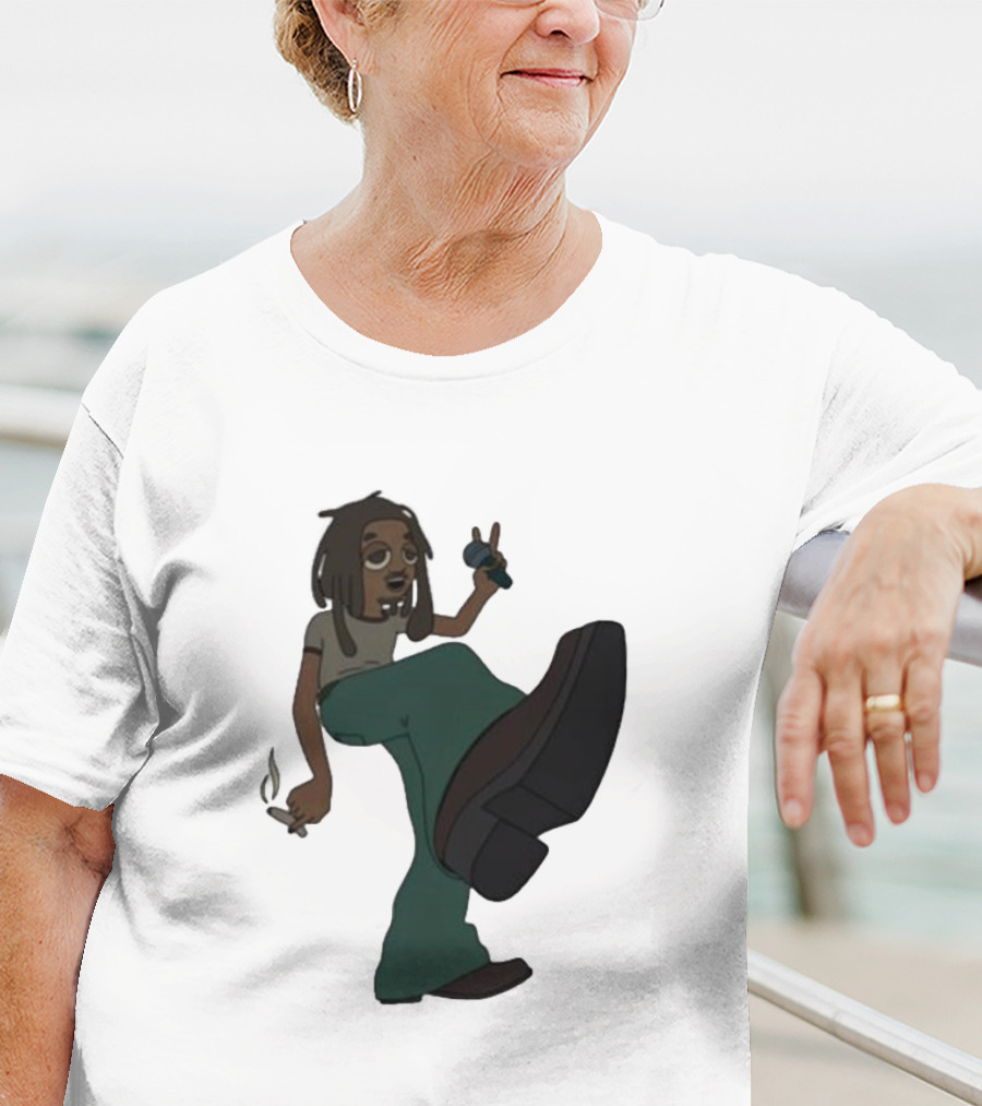 Jordan Ward 2 Ward Animation Graphic With Microphone And Peace T-Shirt