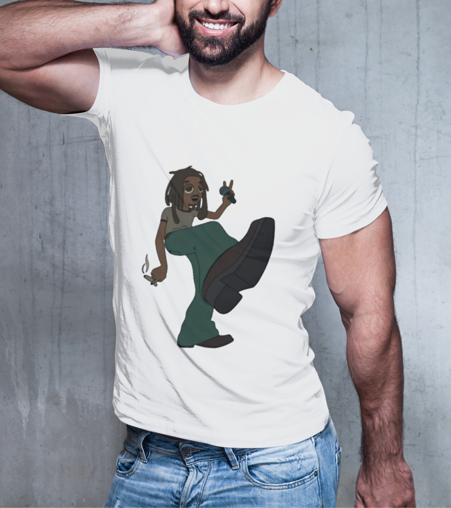 Jordan Ward 2 Ward Animation Graphic With Microphone And Peace T-Shirt