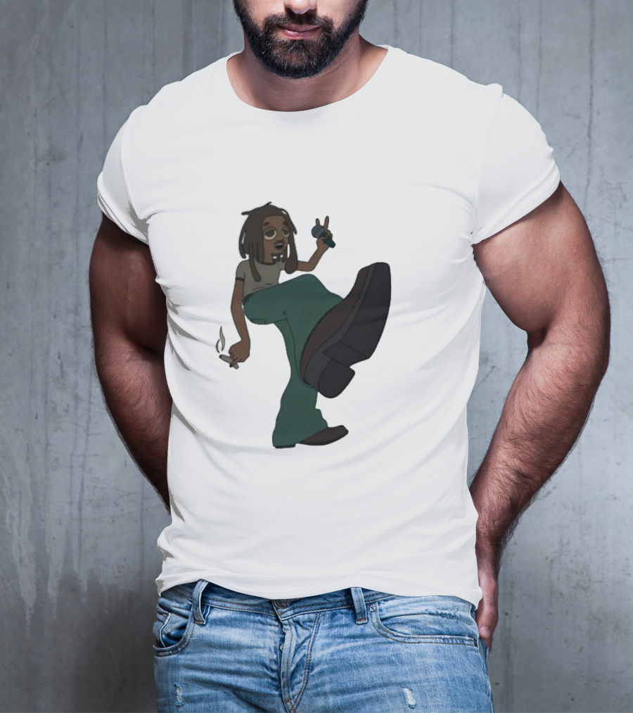 Jordan Ward 2 Ward Animation Graphic With Microphone And Peace T-Shirt