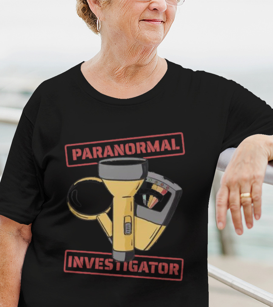 Paranormal Activity Investigator Halloween Kids Flashlight Magnifying Glass Tool T-Shirt