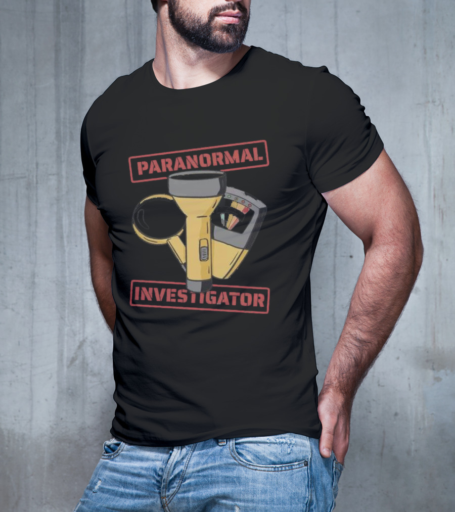 Paranormal Activity Investigator Halloween Kids Flashlight Magnifying Glass Tool T-Shirt