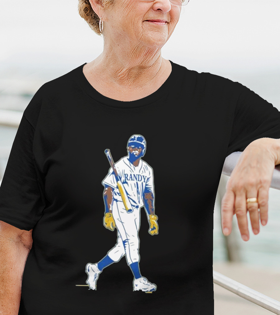 Randy Arozarena Cold Seattle Batting Illustration White Uniform T-Shirt