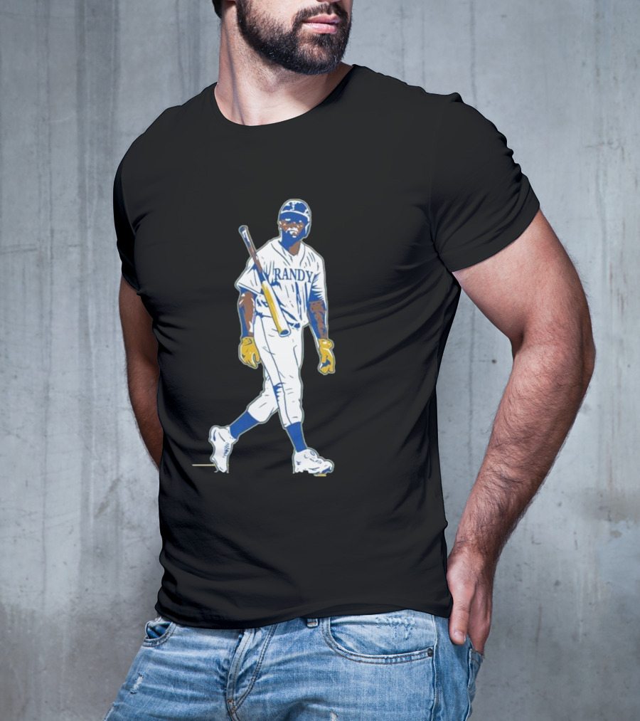 Randy Arozarena Cold Seattle Batting Illustration White Uniform T-Shirt