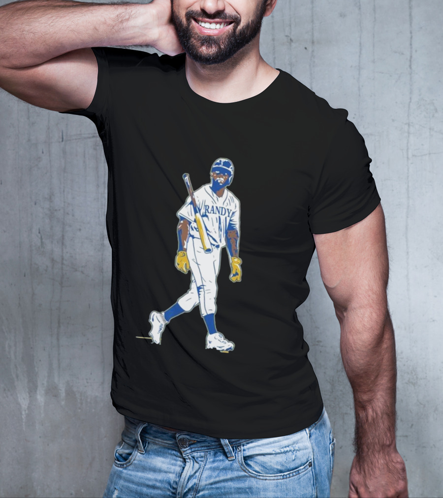 Randy Arozarena Cold Seattle Batting Illustration White Uniform T-Shirt