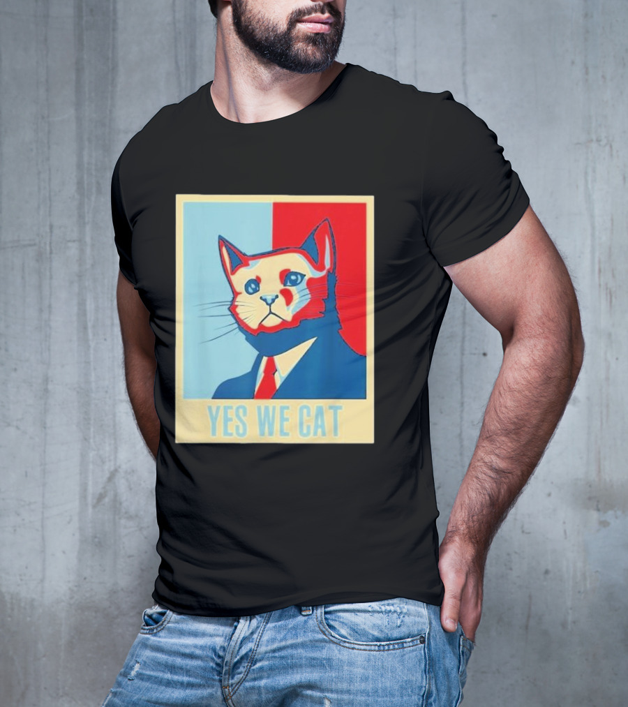 Retro Yes We Cat Funny Cat Lover Pet Owner Hope T-Shirt