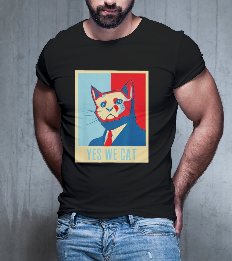 Retro Yes We Cat Funny Cat Lover Pet Owner Hope T-Shirt