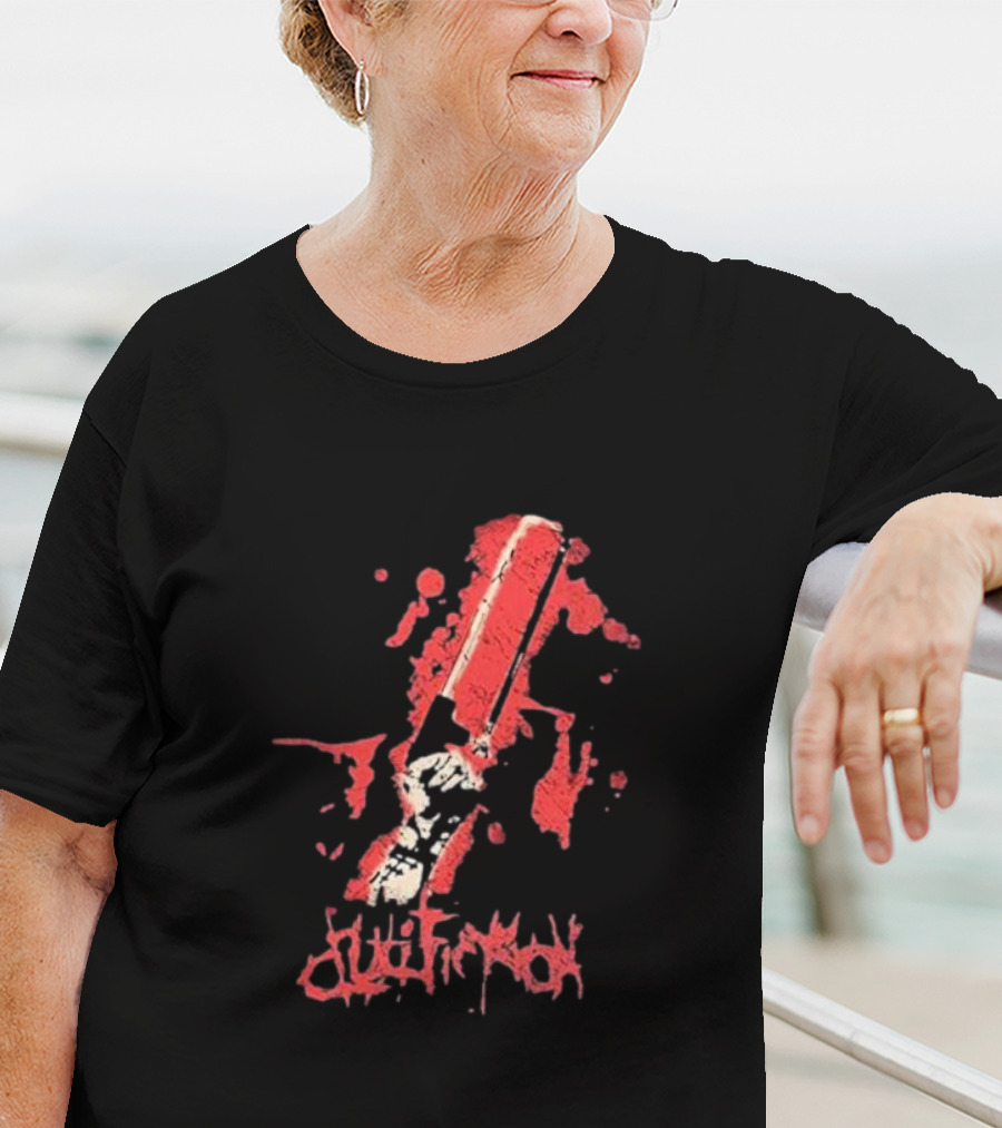 Crucifixion Saw Rise Records Blood Splatter Chainsaw T-Shirt