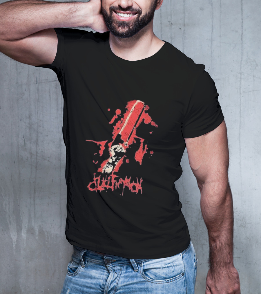 Crucifixion Saw Rise Records Blood Splatter Chainsaw T-Shirt