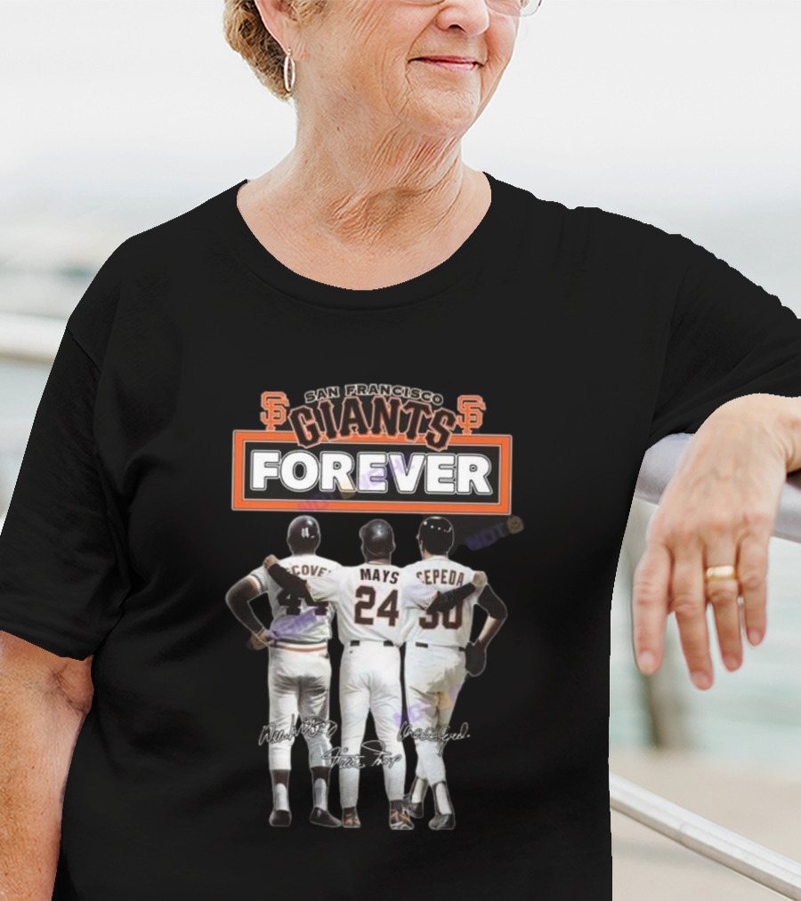 San Francisco Giants Forever McCovey Mays Cepeda Signatures T-Shirt