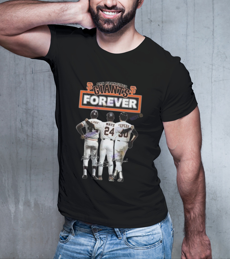 San Francisco Giants Forever McCovey Mays Cepeda Signatures T-Shirt
