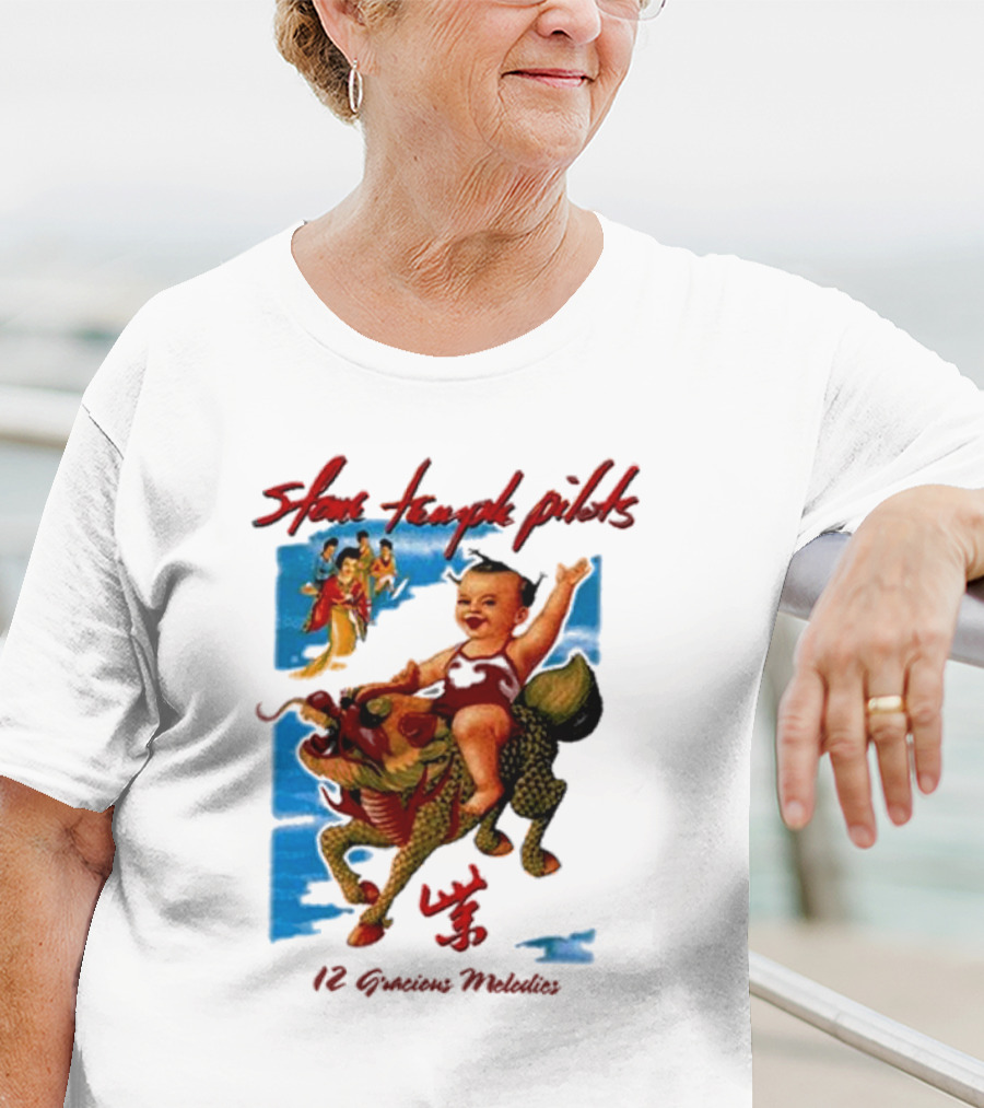 Stone Temple Pilots 12 Gracious Melodies Baby Riding Dragon T-Shirt