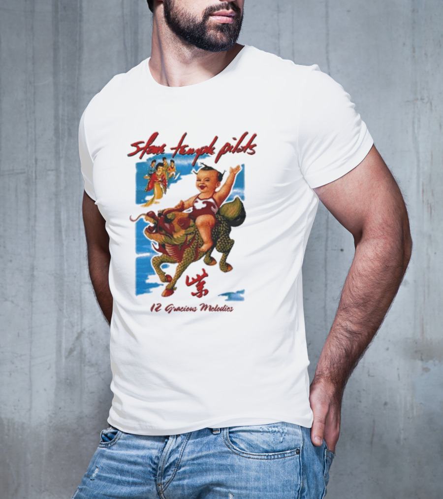 Stone Temple Pilots 12 Gracious Melodies Baby Riding Dragon T-Shirt
