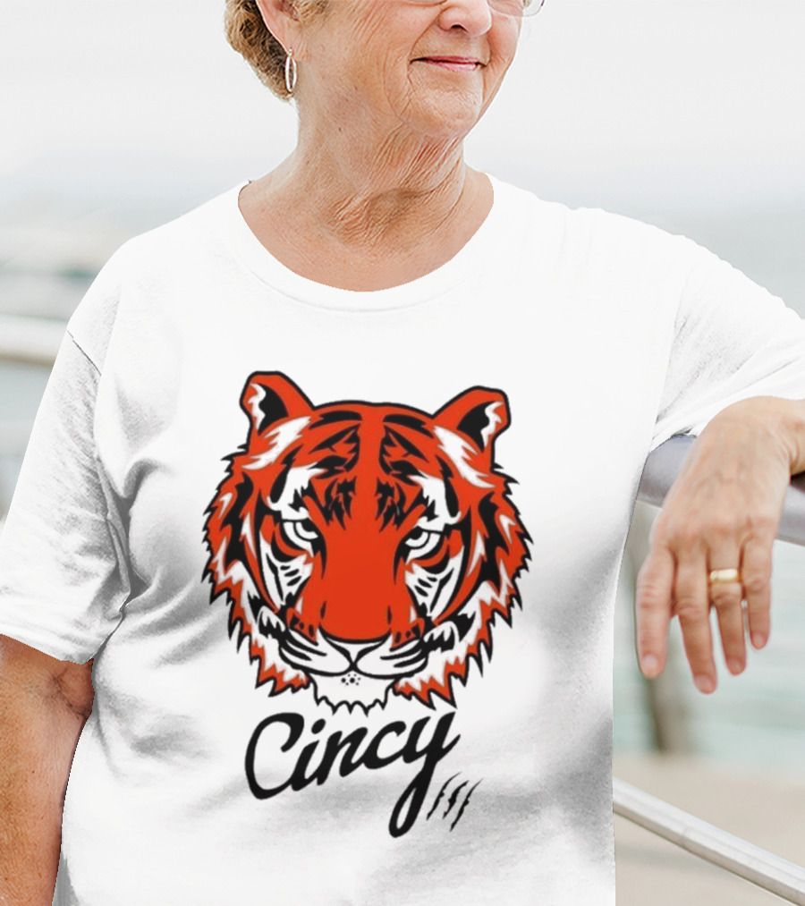 Cincy The Tiger Head By Ted Karras T-Shirt