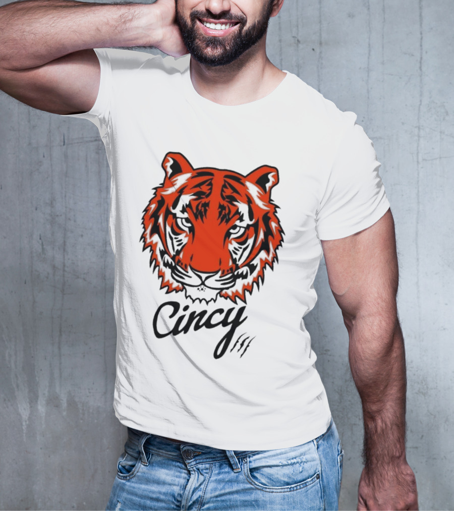 Cincy The Tiger Head By Ted Karras T-Shirt