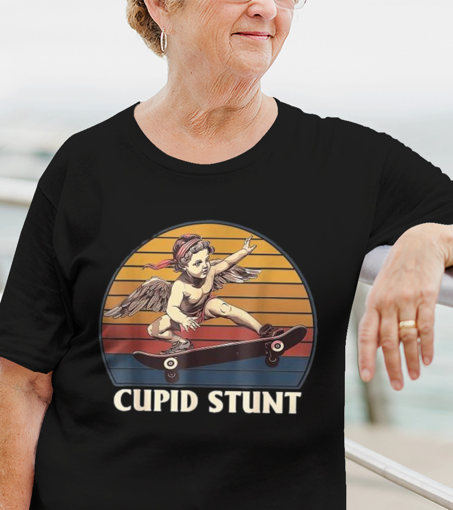 Cupid Stunt Retro Skateboarding Angel T-Shirt