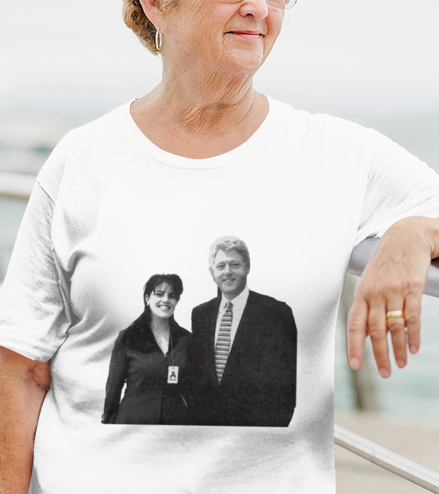 Bill Clinton Monica Lewinsky Black And White Iconic Photo T-Shirt