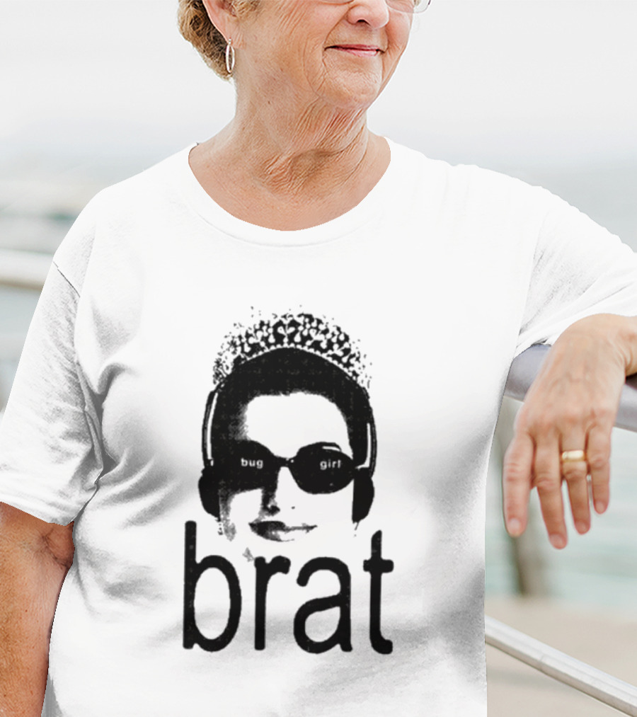 Brat Bug Girl Sunglasses And Headphones Tiara T-Shirt