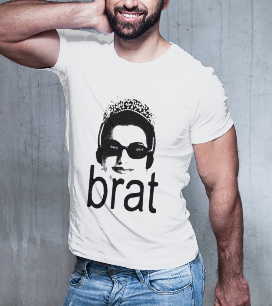 Brat Bug Girl Sunglasses And Headphones Tiara T-Shirt