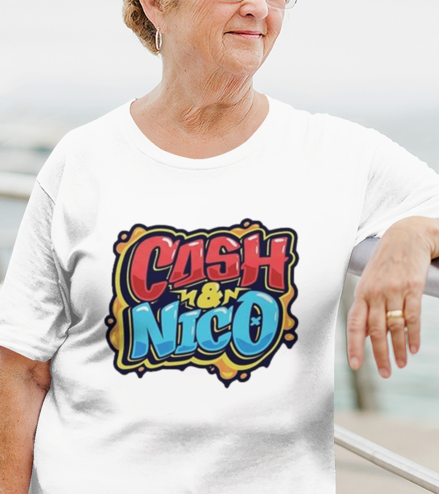 CASH And NICO Colorful Bold Typography T-Shirt