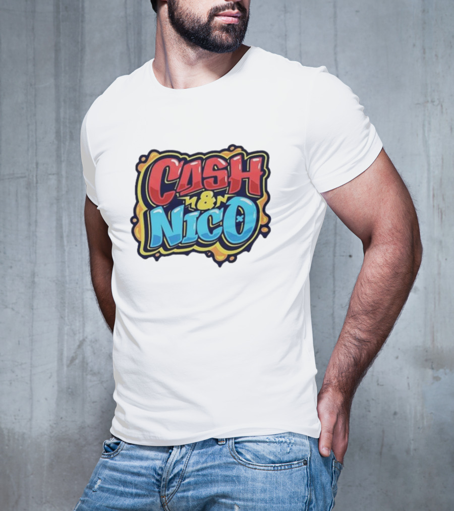 CASH And NICO Colorful Bold Typography T-Shirt