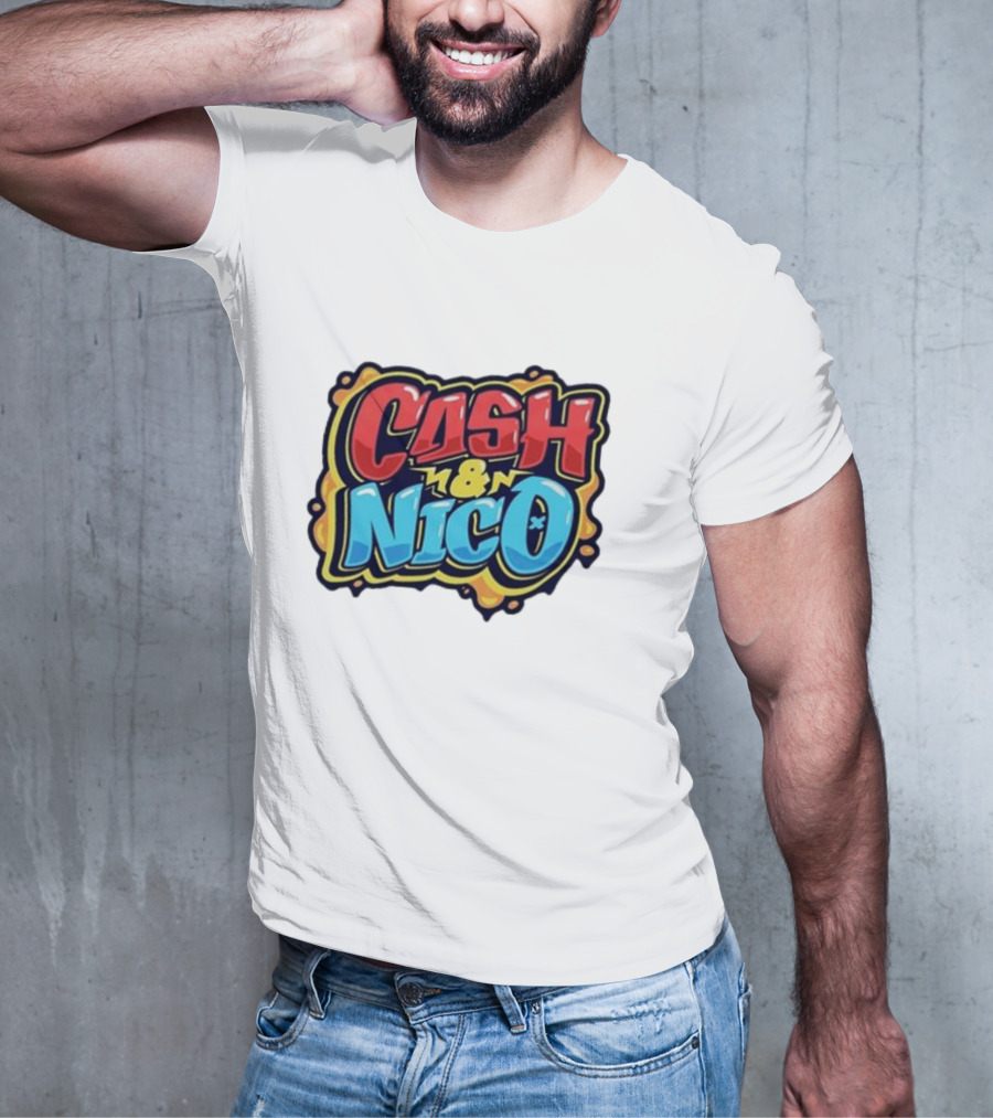 CASH And NICO Colorful Bold Typography T-Shirt