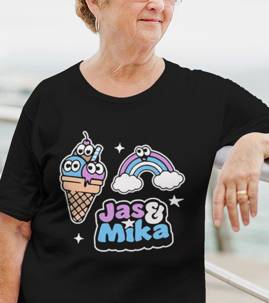 Jas And Mika Candyland Ice Cream Rainbow Fun T-Shirt