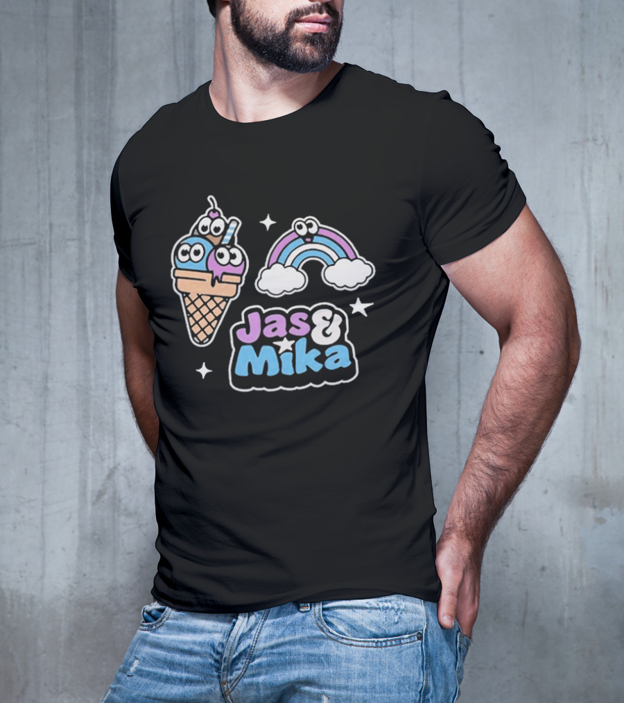 Jas And Mika Candyland Ice Cream Rainbow Fun T-Shirt