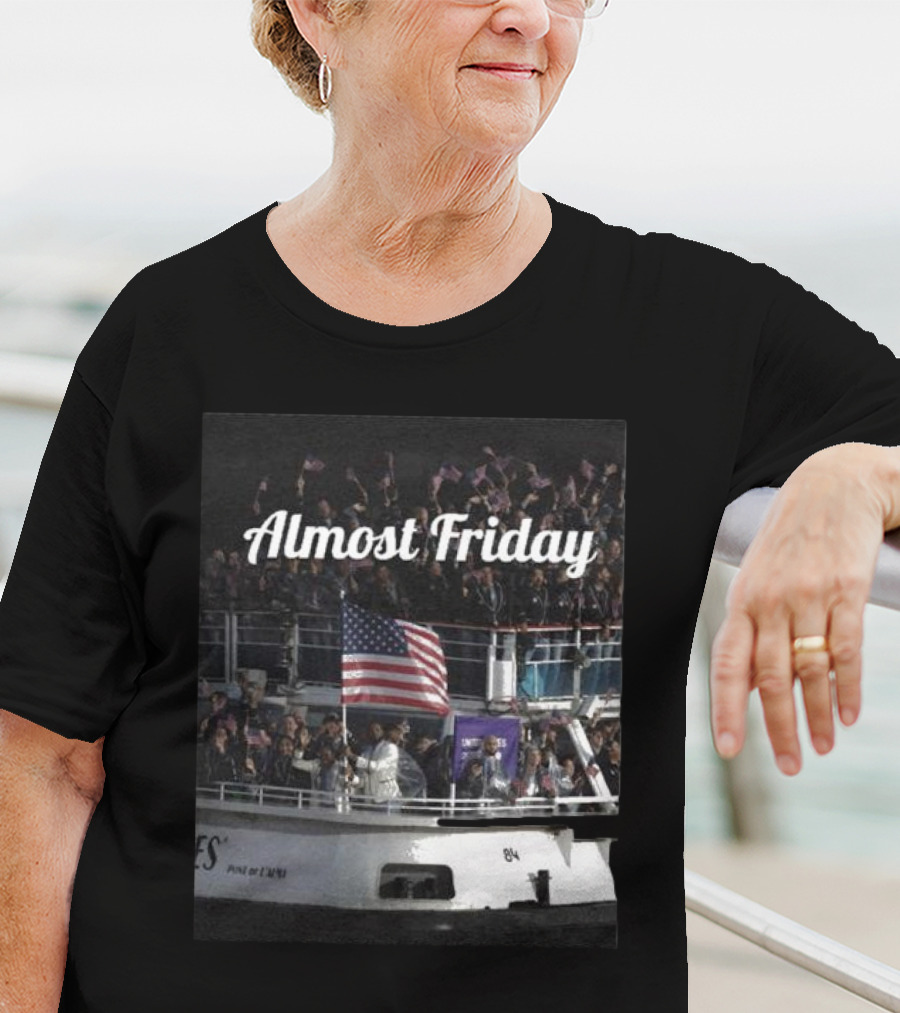 Almost Friday American Flag Celebration Boat Party T-Shirt