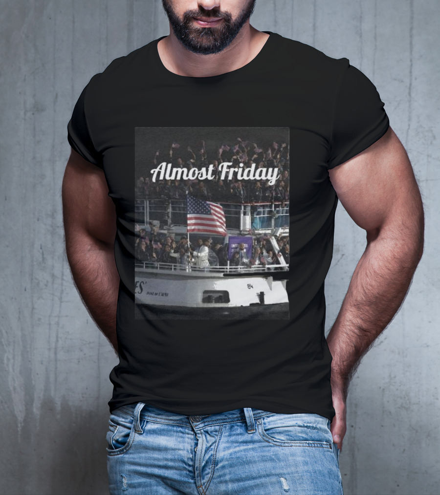 Almost Friday American Flag Celebration Boat Party T-Shirt