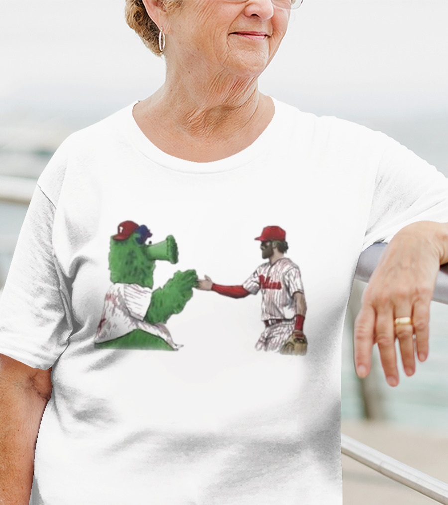 Best Friends The Phillies Phanatic And His Pookie Handshake Moment T-Shirt