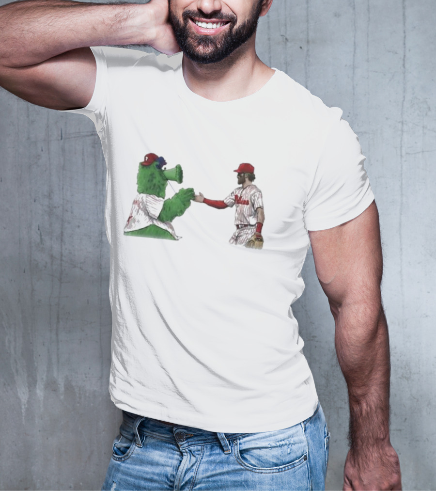 Best Friends The Phillies Phanatic And His Pookie Handshake Moment T-Shirt