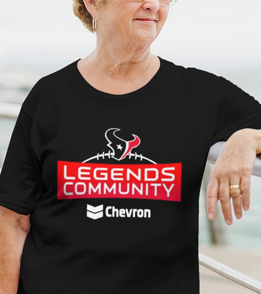 Houston Texans Legends Community Chevron Football Logo Partnership T-Shirt