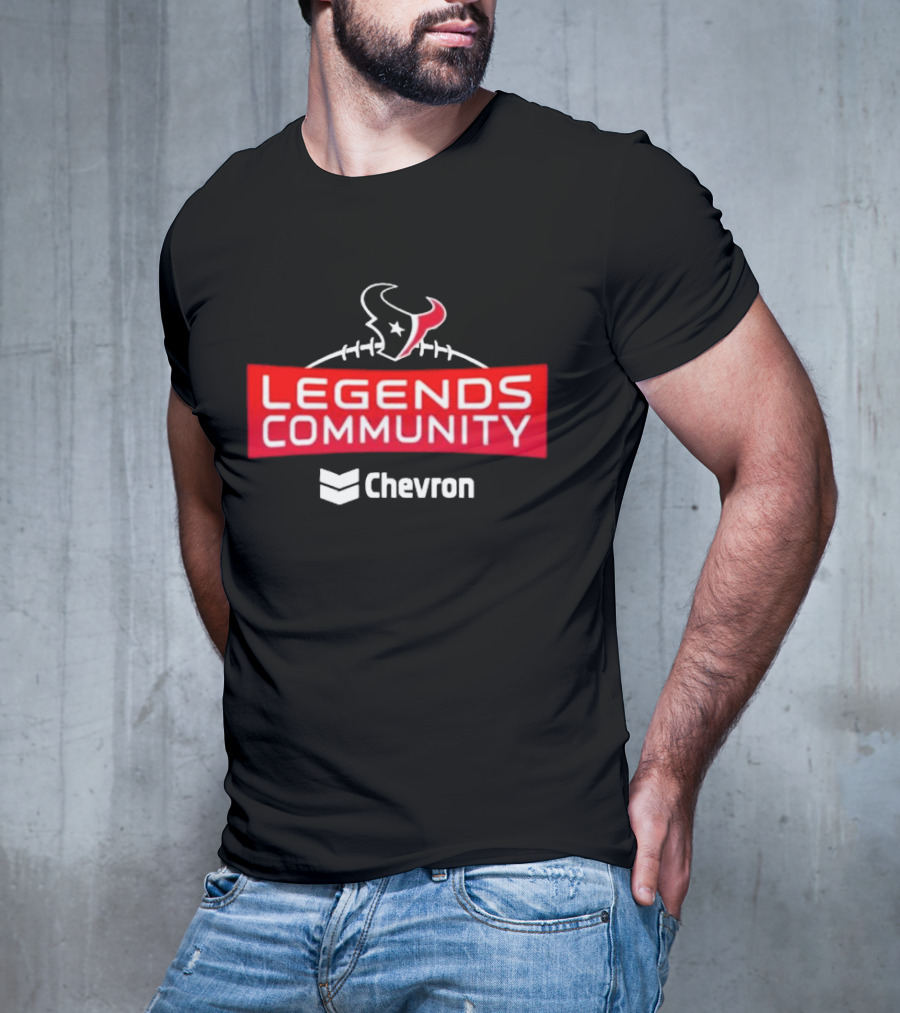 Houston Texans Legends Community Chevron Football Logo Partnership T-Shirt