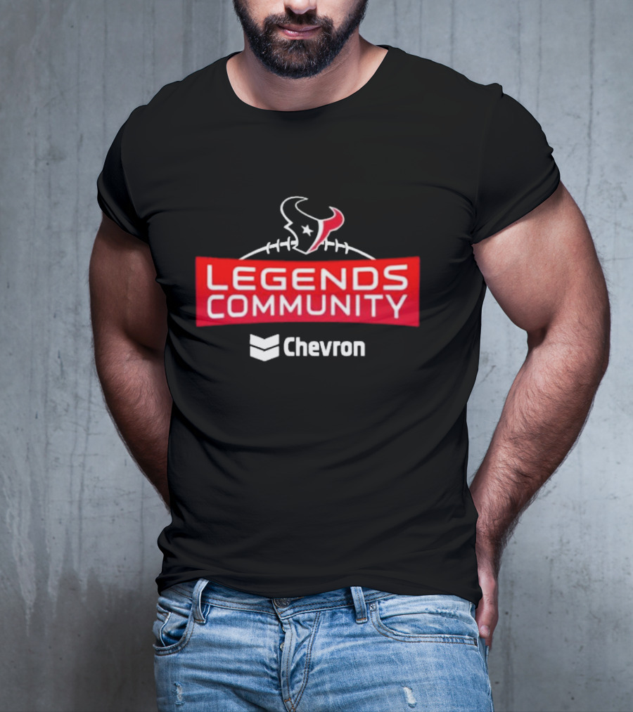 Houston Texans Legends Community Chevron Football Logo Partnership T-Shirt