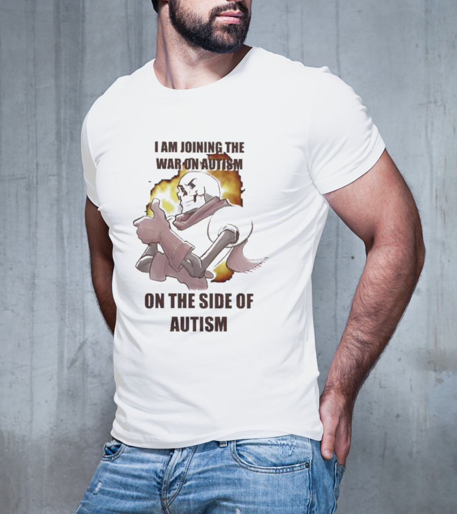 Joining The War On Autism On The Side Of Autism Thumbs Up Flame Background T-Shirt