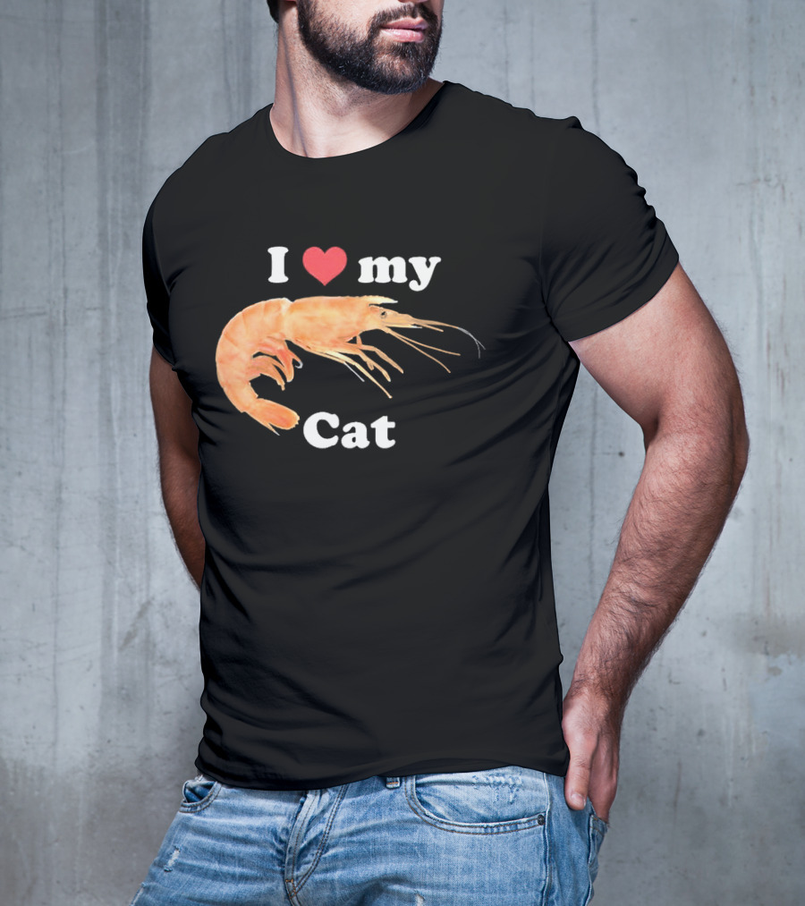 I Heart My Cat Shrimp T-Shirt