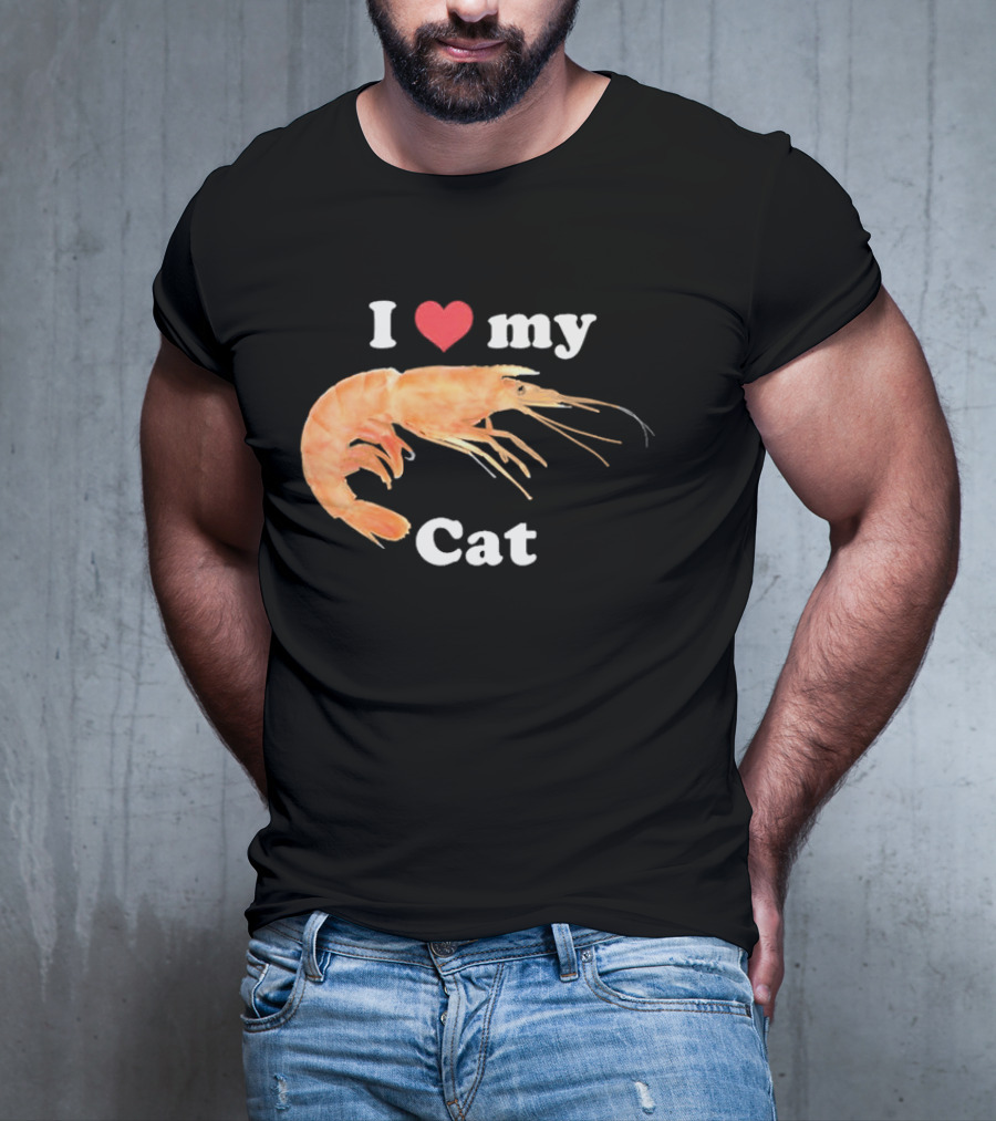 I Heart My Cat Shrimp T-Shirt