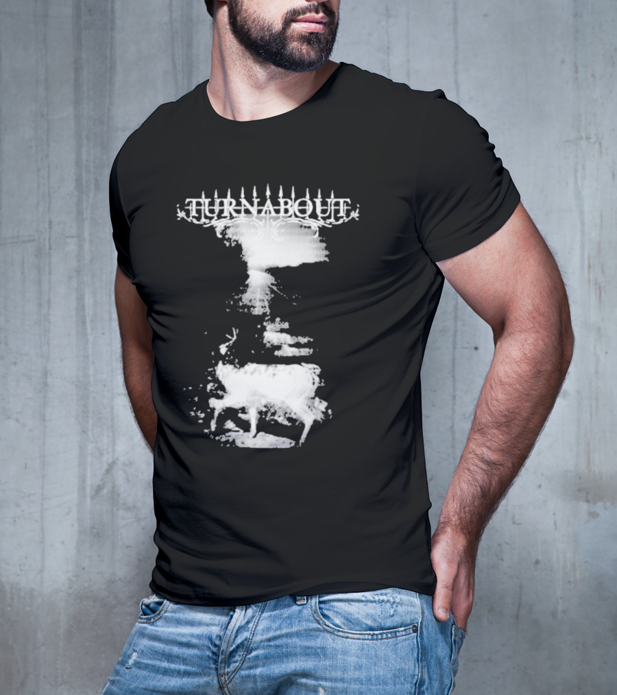 Deadbodyposse Turnabout Mysterious Monochrome Deer Scene T-Shirt